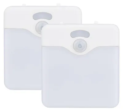 Zdjęcie produktu dla INF Lampka nocna z czujnikiem ruchu 2 sztuki biała LED PC 7x7x6 cm