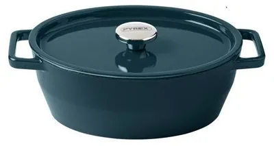 Produktbild von Ovale Auflaufform – PYREX – Schongaren – 29 cm – Gusseisen – Tiefblau