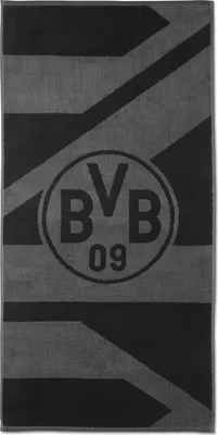 Produktbild von Borussia Dortmund BVB Handtuch grau/schwarz 50 x 100 cm