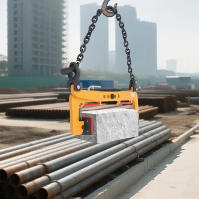 Immagine prodotto di Pinza per sollevare pietre - Pinza per pietre/pinza a tenaglia - Portata 500 kg - 58 cm - Per lastre di legno e pietra - Per carichi pesanti - Rosa