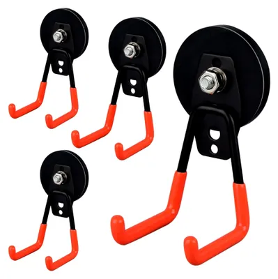 Produktbild von 4er Set robuste magnetische Garagenhaken für Werkzeuge und Schläuche