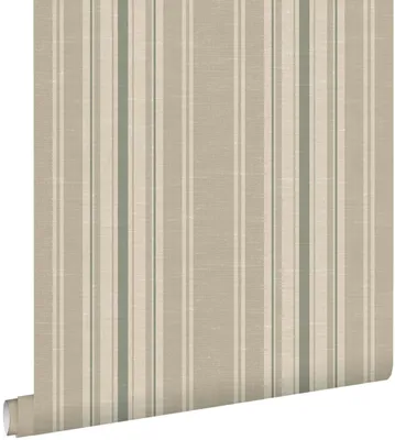 Produktbild von ESTAhome Tapete Leinenoptik-Streifen Grün 50 x 900 cm