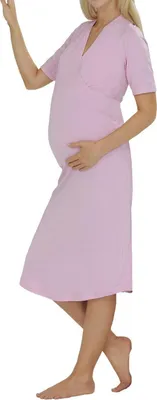 Produktbild von Schönes Damen Still- und Umstandsnachthemd – 105 cm Länge- 723960 ; rose , 40