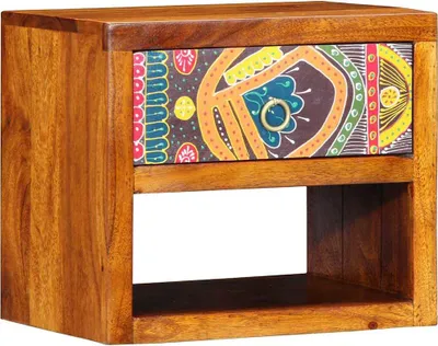 Image de Cabinet de chevet Marron 40 x 35 x 35 cm Bois d'Acacia Massif