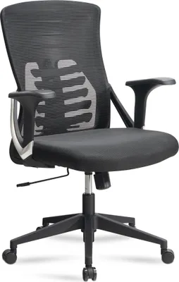 Produktbild von Bürostuhl Schwarz Mesh höhenverstellbar Lendenwirbelstütze ergonomisch