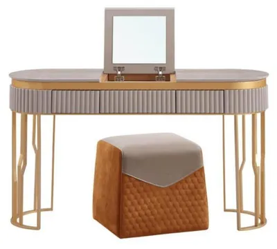 Produktbild von Designer Beiger Schminktisch Moderner Holztisch Luxus Schlafzimmer Möbel