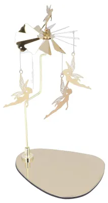 Rotierender Kerzenhalter aus Edelstahl, gold, 18 cm