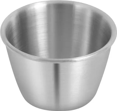 Produktbild von Saucenbecher aus Edelstahl 304 - Mini Dip-Schälchen/Kondimentbecher - 500er Pack - 70 ml pro Becher - Stapelbar - Gebürstete/matte Oberfläche - Silber
