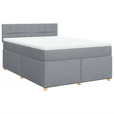 Produktbild von vidaXL Boxspringbett mit Matratze Hellgrau 140x200 cm Stoff