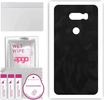 Produktbild von apgo Rückseite Schutzfolie, Skin, kompatibel mit LG V30, Hinten Displayschutzfolie aus Vinylfolie, kratzfest, einfache Montage - Schwarzes Tarnmuster