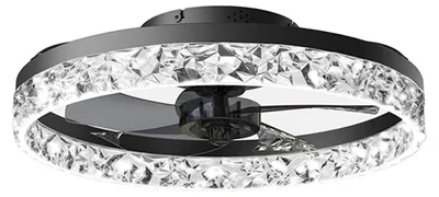 Zdjęcie produktu dla Wentylator sufitowy, oświetlenie LED, pilot zdalnego sterowania, czarny
