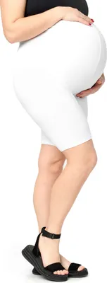 Produktbild von Merry Style Große Größen Damen Kurze Umstandsleggings aus Viskose MS10-462 (Weiß, 6XL)