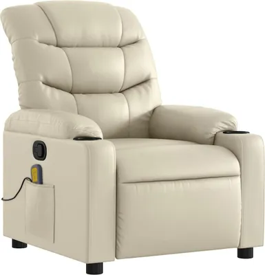 Produktbild von vidaXL Massagesessel Creme Kunstleder