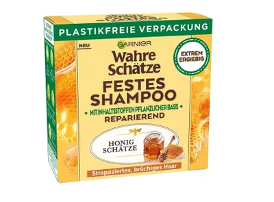Produktbild von Garnier Wahre Schätze Honig festes Shampoo Umweltfreundlich vegan 60g