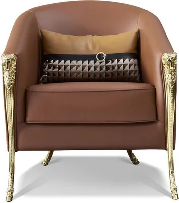 Produktbild von Luxus Stuhl Polster Cocktail Relax Lounge Club Design Design Sessel Braun Neu