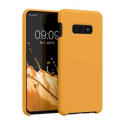 Produktbild von kwmobile Hülle kompatibel mit Samsung Galaxy S10e Hülle - Silikon Handy Case - Handyhülle weiche Oberfläche - kabelloses Laden - Mango