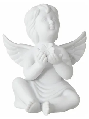 Produktbild von Rosenthal Engel groß Weiss matt Engel mit Glücksklee 15cm