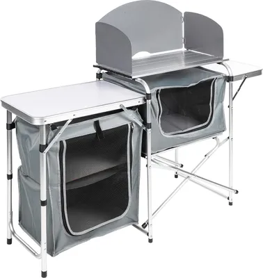 Produktbild von Campingtisch zusammenklappbar mit Windschutz 5 mm Tischplatte 146x80x46 cm