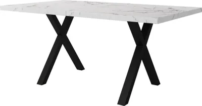 Produktbild von Esstisch (Marmoroptik weiß, 1-St., 140/80/76 cm), Metallgestell, Esszimmertisch