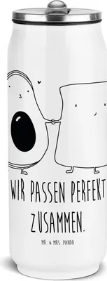 Produktbild von Mr. & Mrs. Panda Trinkflasche Avocado Toast - Weiß - Geschenk, Freundin, Thermoflasche, Wasserflasche, Liebe, Hochzeitsgeschenk, Getränkeflasche, Edelstahl, Hochzeit