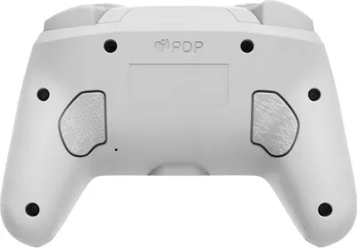The back of a white Nintendo Switch controller.