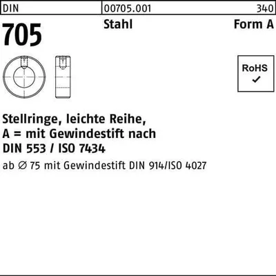 Produktbild von Reyher  Stellringe DIN 705 Stahl A 125 (1 Stück)