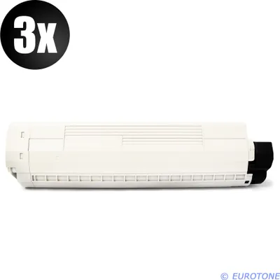 Produktbild von 3x XXL Eurotone Toner Alternative für OKI 43487712 Black Schwarz