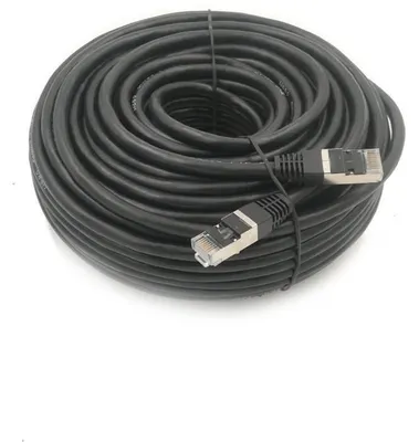 Image de Câble RJ45, Cat. 6, F/UTP, blindé, cuivre, noir, 20 m