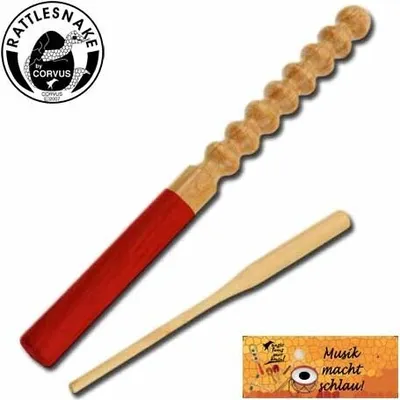 Produktbild von Corvus Musikinstrument Ratterstab aus Holz, ca. 25 cm, mit Schlegel