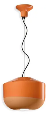 Image de Ferroluce Lampe à suspendre Bellota Ø 35cm Orange ronde