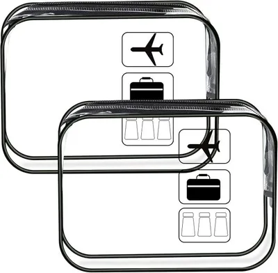 Produktbild von PolkaHome® Transparente Toilettas Kulturbeutel wasserdicht, 19,5x6x15,5 cm, Reise Make-up Tasche mit Reißverschluss, Flüssigkeitstasche