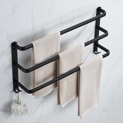 Produktbild von Arhatreya Handtuchhalter Aluminium Schwarz Wandmontage