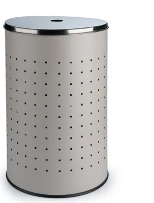 Produktbild von Wäschesammler - H 57 cm - Greige - Edelstahl - 54 Liter
