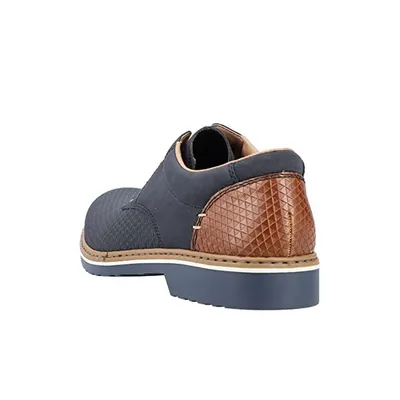 Produktbild von Rieker Herren Schnürschuh Halbschuh extra weit leicht geometrisches Muster 16504, Größe:46 EU, Farbe:Blau