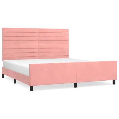 Obrázek produktu pro vidaXL Postel s čelem růžová 160x200 cm Velvet