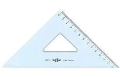 Immagine prodotto di Triangolo a 45 gradi, 20 cm, trasparente, per disegni tecnici