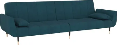 Immagine prodotto di vidaXL Divano letto a 2 posti con 2 cuscini in velluto blu