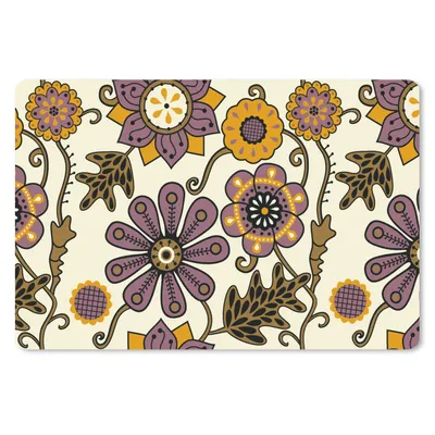 Produktbild von MuchoWow® Mauspad Mousepad Blumen - Bohème - Vintage - Cartoon 27x18 cm - Mousepads - Maus Mat - Pad - Mausunterlage - Büroartikel - Desk Matten
