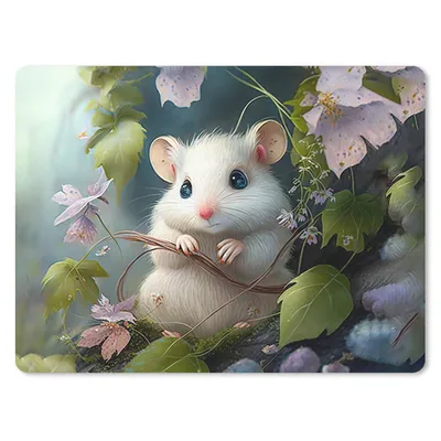 Produktbild von MuchoWow® Mauspad Mousepad Maus - Wald - Blumen - Illustration - Waldtiere 40x30 cm - Mousepads - Maus Mat - Pad - Mausunterlage - Anti Rutsch