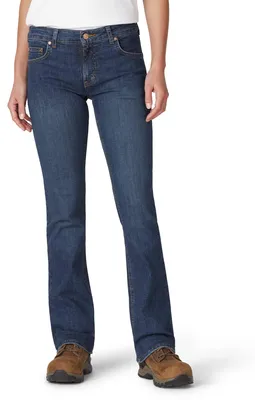Productafbeelding van Dickies dames jeans, perfecte pasvorm, bootcut, stretch, stonewashed, indigoblauw
