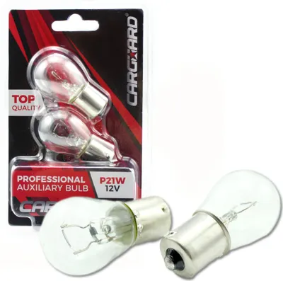 Produktbild von Carguard - Set (2x) BA12S - P21W Autolichter Bremslicht - Transparent - 12V 21W - Lange Lebensdauer - Bremslichter Auto