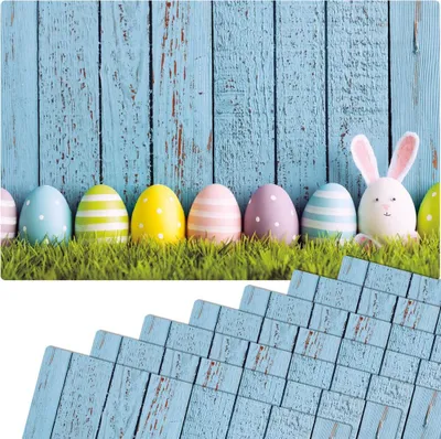 Produktbild von Abwaschbare Tischsets 8er Set Ostern Ostereier & Holz-Optik