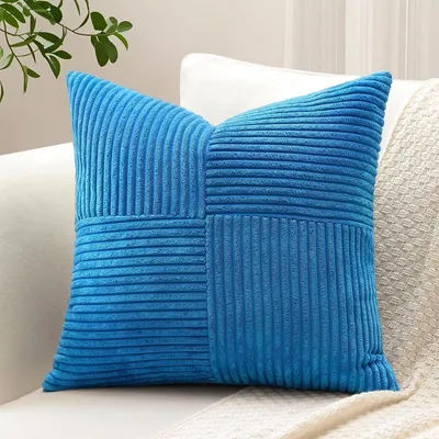 Obrázok produktu pre Poťah na vankúš, materiál: cordúra, vzor: krížové pruhy, farba: modrá, rozmer: 40x40 cm, 1 kus