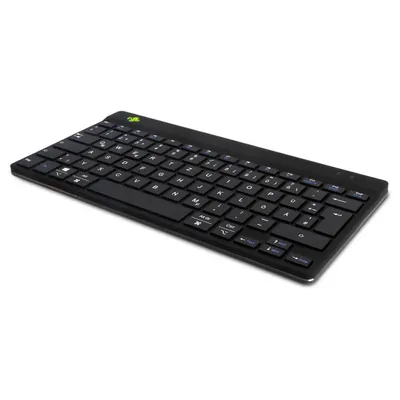 Produktbild von R-Go Tools Ergonomische Tastatur R-Go Compact Break, kompakte Tastatur mit Pausensoftware, QWERTZ (DE), Bluetooth, Schwarz, Mini, Kabellos, Bluetooth, Scherenschalter, QWERTZ, Schwarz