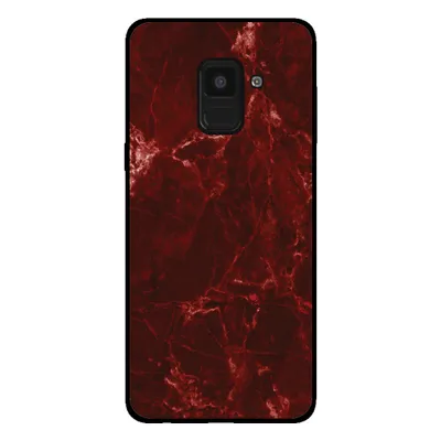 Zdjęcie produktu dla Smartphonica Etui na telefon Samsung Galaxy A8 2018 z marmurowym nadrukiem - Etui z TPU z marmurowym wzorem - Czerwony