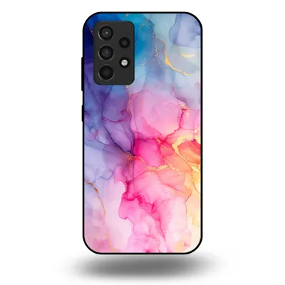 Produktbild von Smartphonica Handytasche passend für Samsung Galaxy A52s 5G mit Marmordruck - TPU Rückseitenschutzhülle Marmordesign - Regenbogen