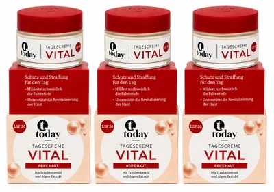 Produktbild von today Tagescreme Vital LSF 20 Tagespflege für reife Haut, 50 ml (3 Pack)