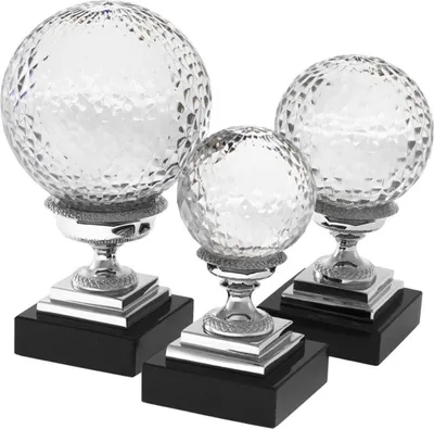 Produktbild von Casa Padrino Luxus Deko Set Silber / Schwarz - Designer Wohnzimmer Accessoires