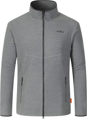 Produktbild von Blue Wave Herren Fleecejacke Marco in Streifenoptik - Jacke mit Stehkragen und Reißverschluss in Grau Größe M