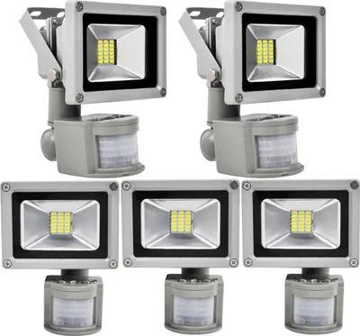 Produktbild von Greenmigo 5x 20W SMD Fluter mit Bewegungsmelder LED Strahler Kaltweiß Licht IP65 Wasserdicht LED Lampe Wandleuchter Flulicht Flutbeleuchtung LED Gartenlampe Außenstahler